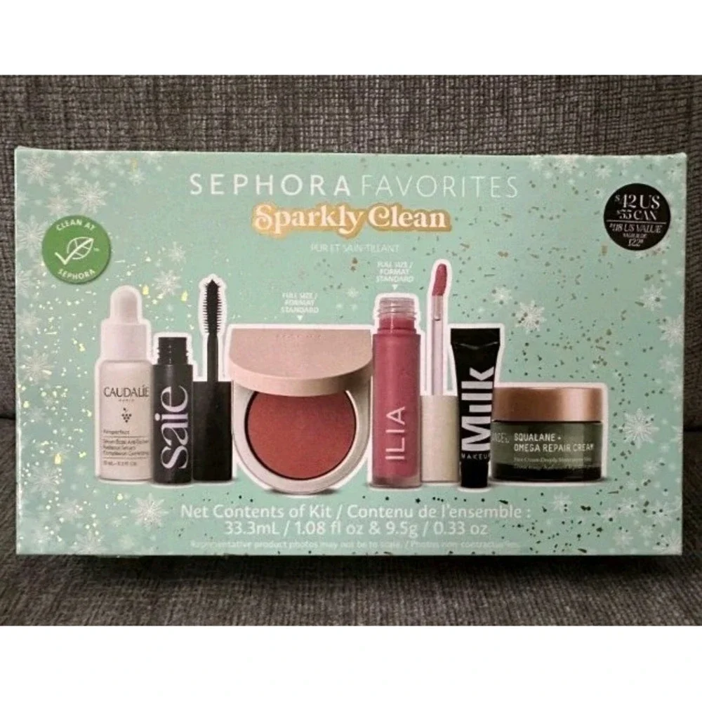 Sephora Favorites Sparkly Clean‎ Holiday Makeup Skincare Kit